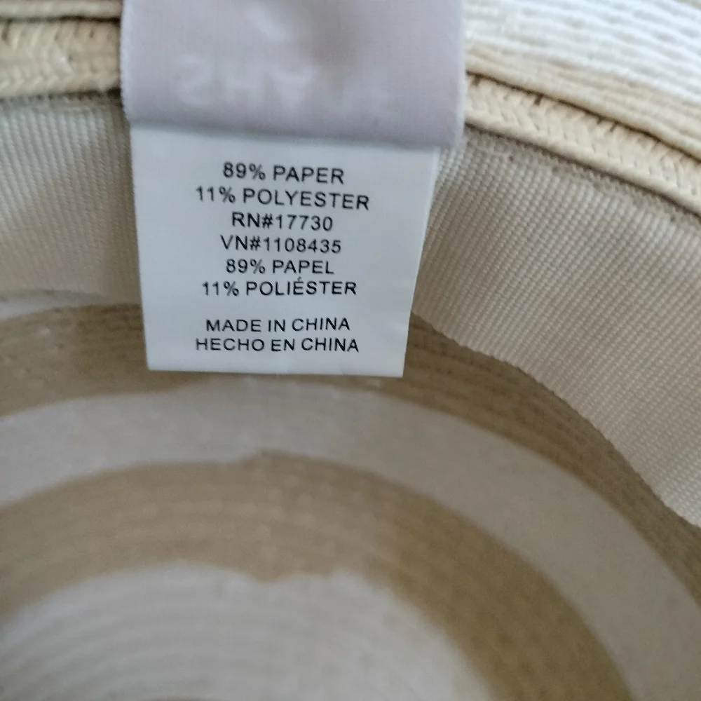 Shade & Shore packable straw floppy hat beach travel vacation white tan Beige